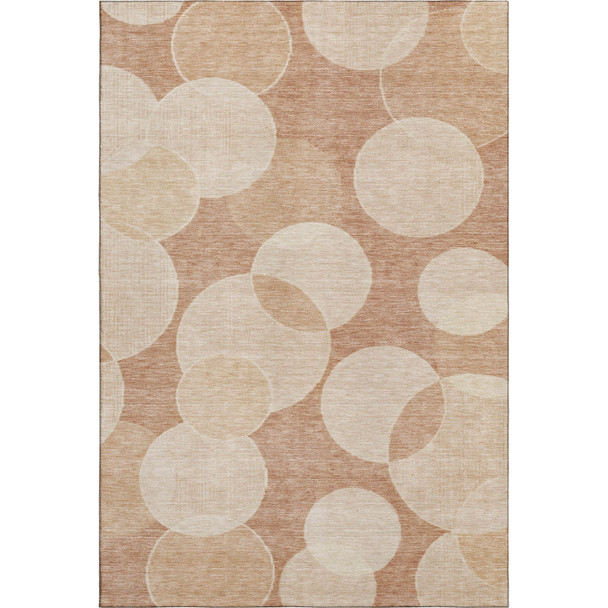 10' X 14' Coral And Peach Geometric Washable Area Rug With UV Protection