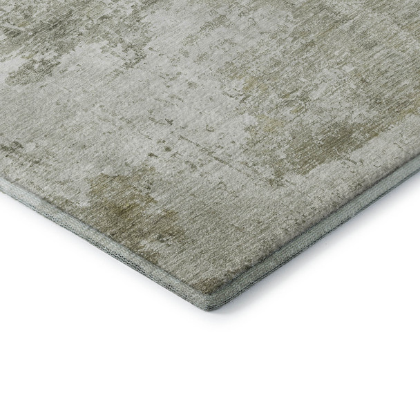 9' X 12' Taupe And Ivory Abstract Washable Area Rug With UV Protection