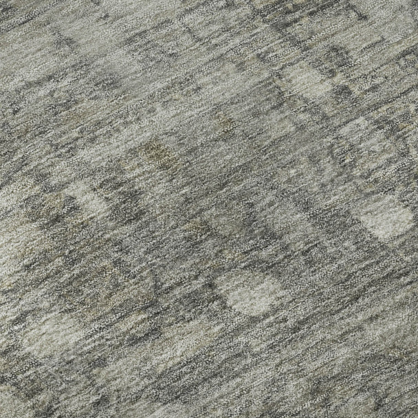 3' X 5' Pewter And Taupe Geometric Washable Area Rug With UV Protection