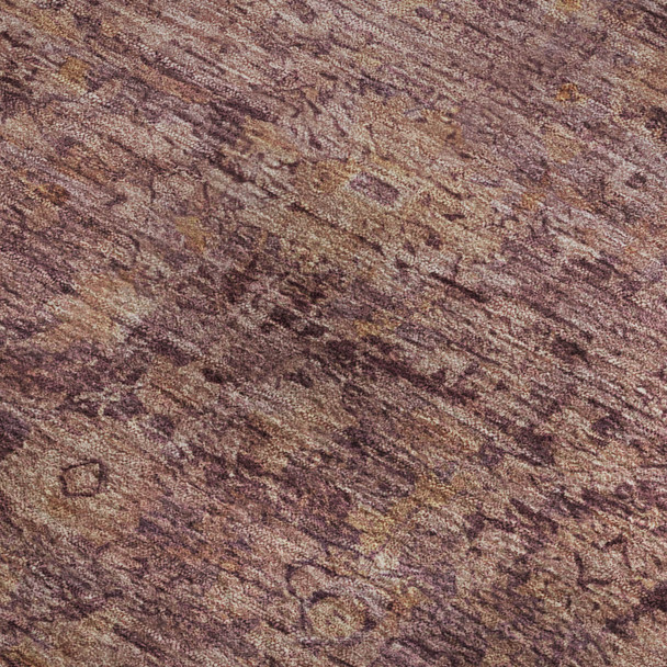 5' X 8' Merlot And Pink Oriental Washable Area Rug With UV Protection