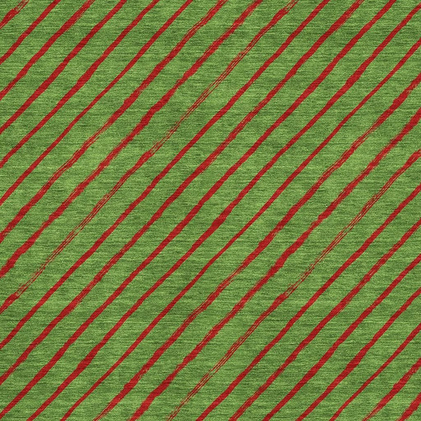 5' X 8' Fern Green And Red Abstract Geometric Washable Area Rug With UV Protection