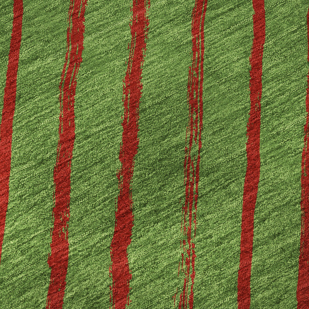 9' X 12' Fern Green And Red Abstract Geometric Washable Area Rug With UV Protection