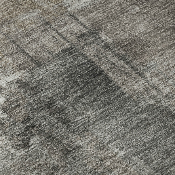 10' X 14' Pewter And Gray Abstract Washable Area Rug With UV Protection