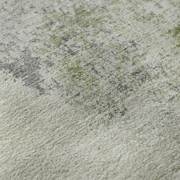 10' X 14' Linen And Gray Abstract Washable Area Rug With UV Protection