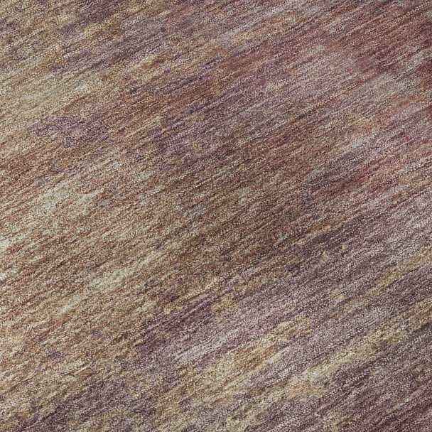 5' X 8' Merlot And Beige Abstract Washable Area Rug With UV Protection