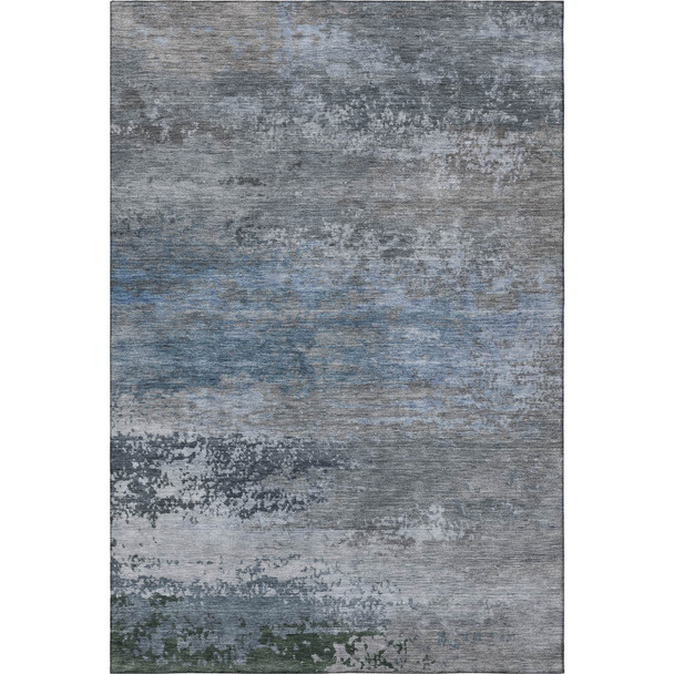 10' X 14' Pewter And Charcoal Abstract Washable Area Rug With UV Protection