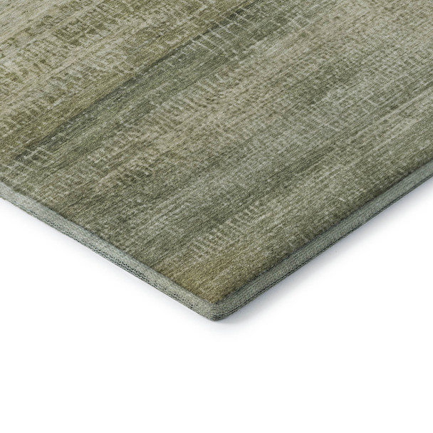 3' X 5' Sage And Beige Abstract Washable Area Rug With UV Protection