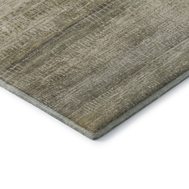 3' X 5' Taupe And Beige Abstract Washable Area Rug With UV Protection