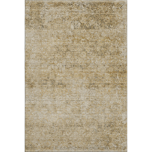 5' X 8' Copper And Beige Abstract Washable Area Rug With UV Protection