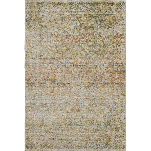 8' X 10' Gold And Beige Abstract Washable Area Rug With UV Protection