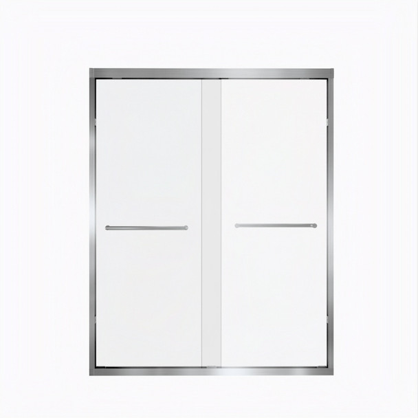 Set Of Two Aluminum and Tempered Glass Shower Doors