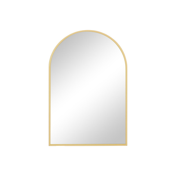 35" Gold Metal Arch Framed Accent Mirror