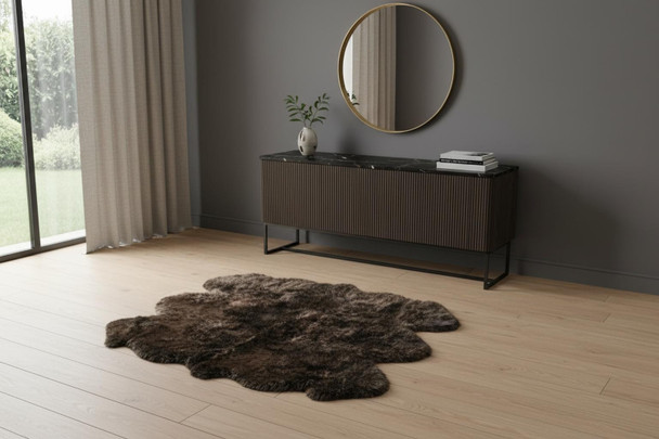 5' X 6' Chocolate Wool Sheepskin Handmade Area Rug