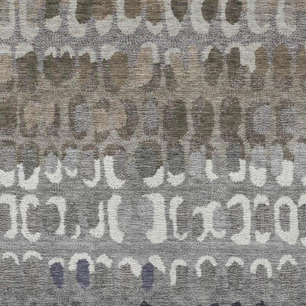 5' X 8' Taupe And Beige Geometric Washable Indoor Outdoor Area Rug