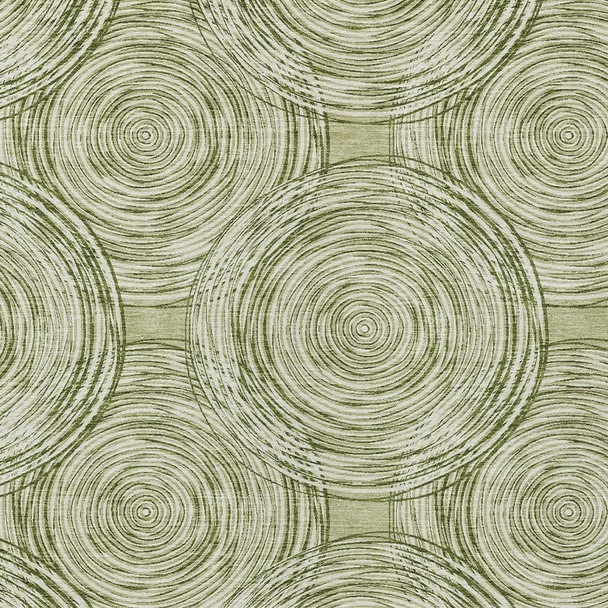 8' X 10' Green And Fern Green Geometric Washable Indoor Outdoor Area Rug