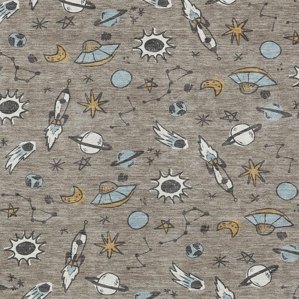 9' X 12' Taupe And Gray Animal Print Washable Indoor Outdoor Area Rug