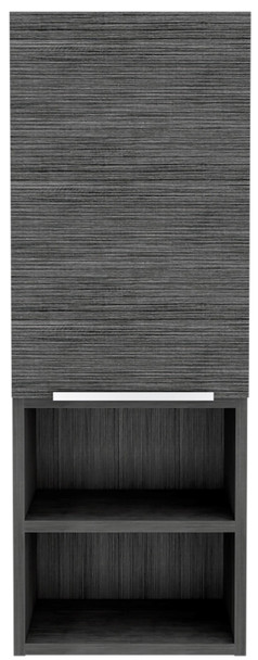 12" Gray Wood Floating Single Door Bathroom Vanity