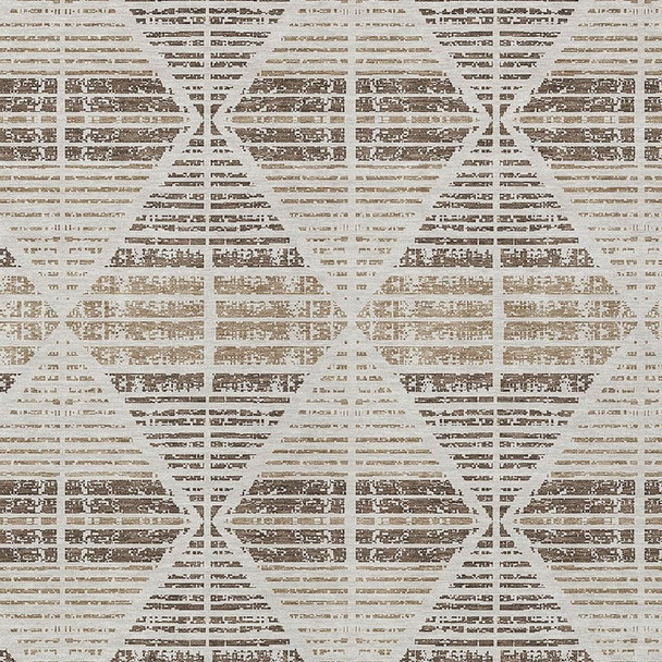 9' X 12' Pearl And Navy Blue Geometric Washable Indoor Outdoor Area Rug