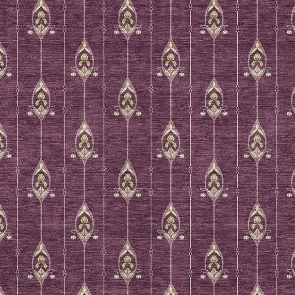 3' X 5' Eggplant And Graphite Geometric Washable Indoor Outdoor Area Rug