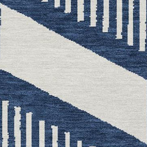 3' X 5' Navy Blue And Blue Geometric Washable Indoor Outdoor Area Rug