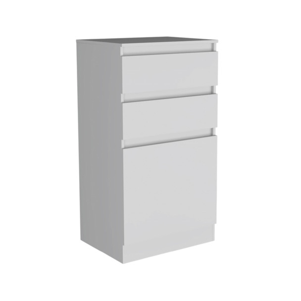 23" White Wood Two Drawer Dresser