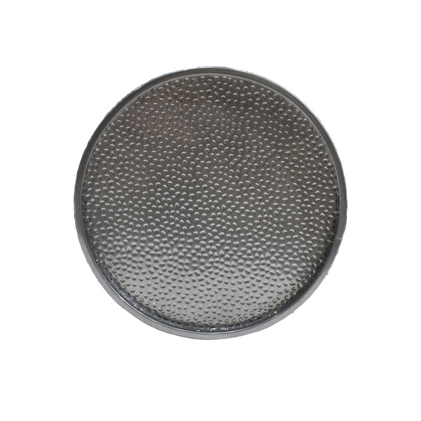 Set of Two Hammered Silver Iron Round Drum End Tables