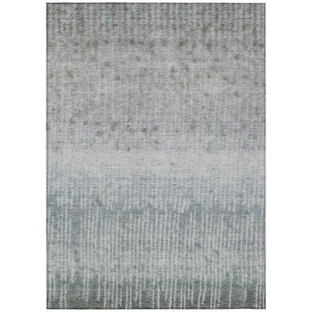 8' X 10' Sage And Green Abstract Washable Indoor Outdoor Area Rug