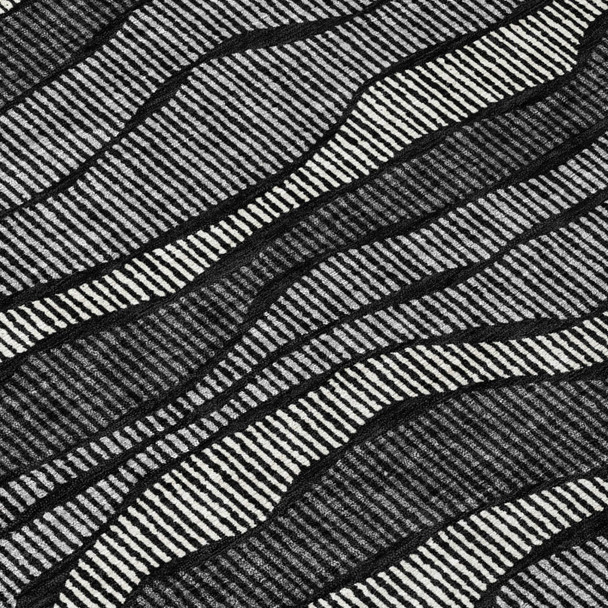 9' X 12' Black And Graphite Striped Washable Indoor Outdoor Area Rug