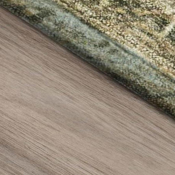 3' X 5' Green And Ivory Abstract Washable Indoor Outdoor Area Rug