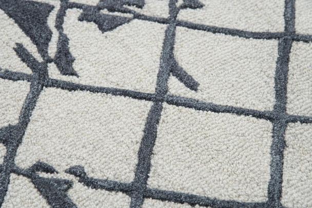10' X 13' Natural And Brown Wool Geometric Hand Tufted Area Rug