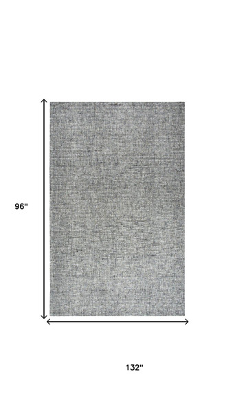 8' X 10' Dark Gray And Beige Wool Hand Tufted Area Rug