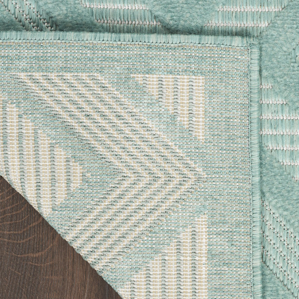 5' X 7' Aqua Indoor Outdoor Area Rug