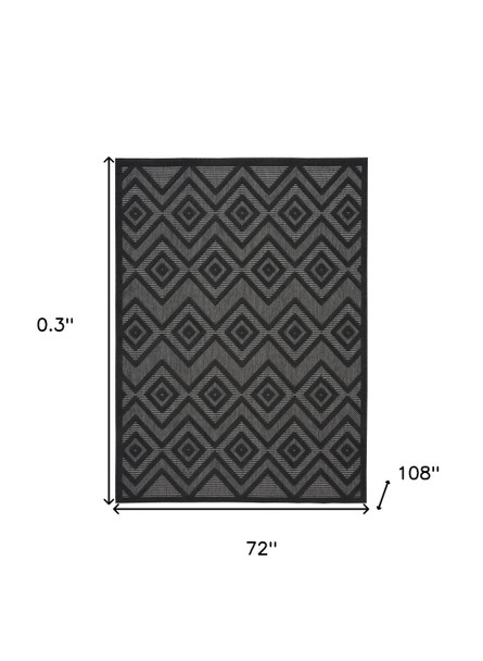 6' X 9' Charcoal Indoor Outdoor Area Rug