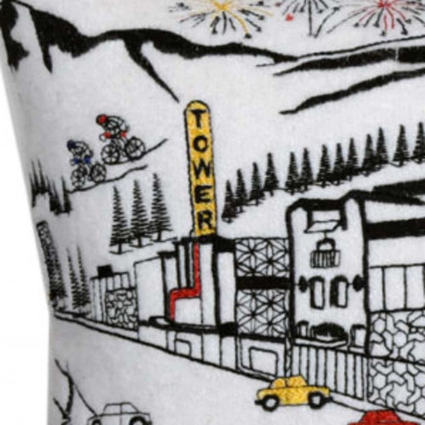 14" X 35" Cream Bend Daylight Skyline Lumbar Decorative Pillow