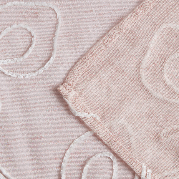 72" Blush And Ivory Embroidered Floral Shower Curtain