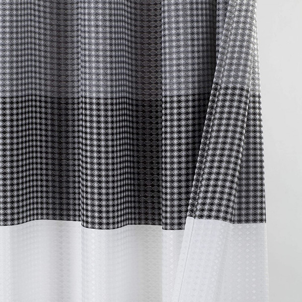 72" White And Black Striped Shower Curtain