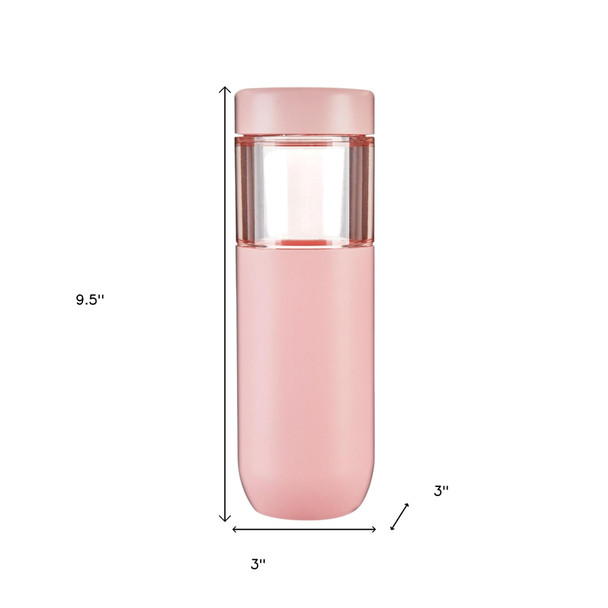 Clear And Blush Stainless Steel Straight Shape Stemless Drinking Glass