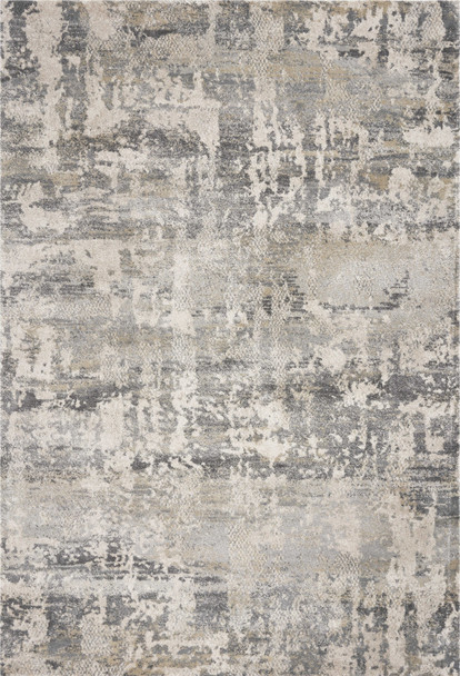 7' X 9' Gray And Tan Abstract Area Rug