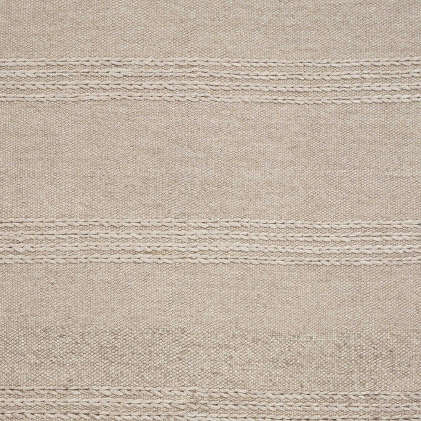7' X 9' Beige Wool Hand Woven Area Rug
