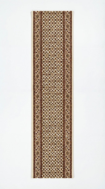 8' Beige And Ivory Oriental Runner Rug