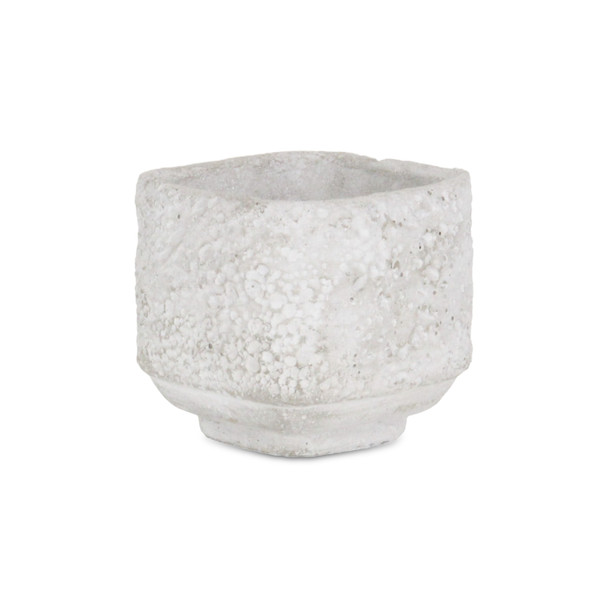 Gray Cement 106 Ounce Crackle Square Distressed Pot Planter