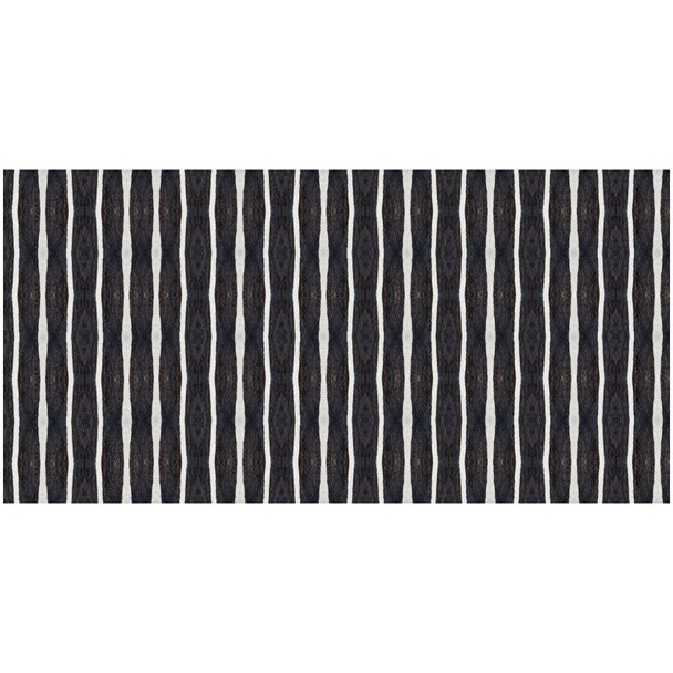 2' X 4' Black And White Modern Stripe Printed Vinyl Area Rug with UV Protection