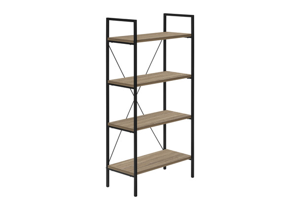 48" Taupe Metal Four Tier Etagere Bookcase