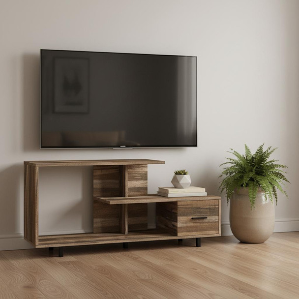 47" Brown Cabinet Enclosed Storage TV Stand