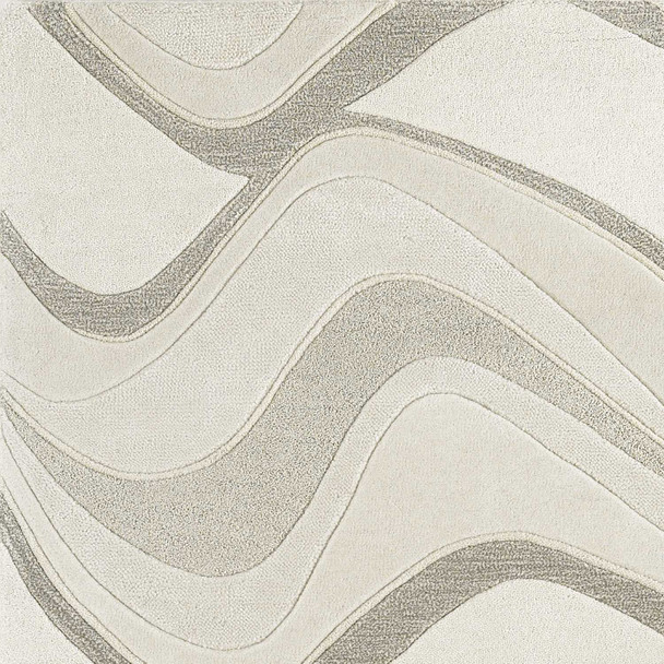 3' X 5' Ivory And Gray Wool Abstract Hand Tufted Area Rug