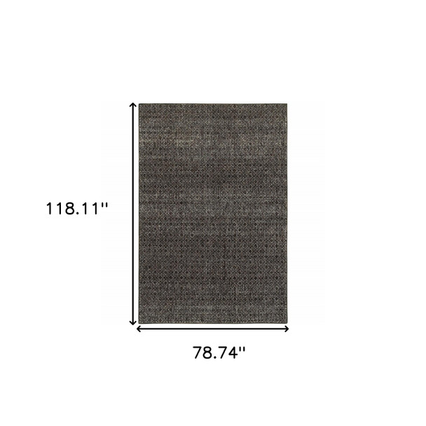 7' X 10' Gray Geometric Power Loom Area Rug