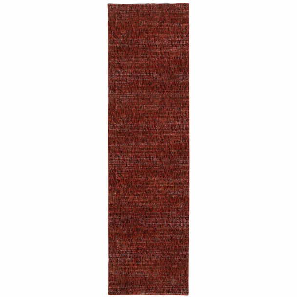 12' Red Gray And Charcoal Runner Rug