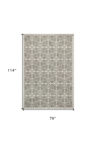 7' X 10' Gray Moroccan Indoor Outdoor Area Rug