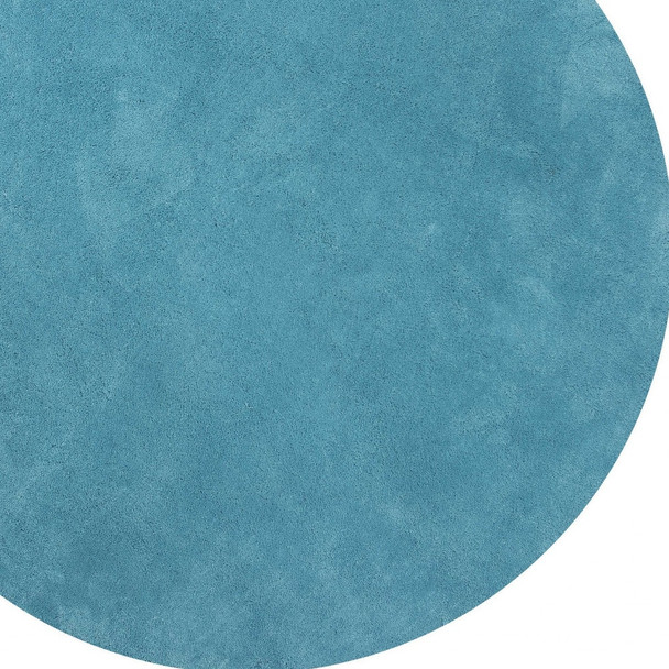 6' Blue Hand Woven Round Rug