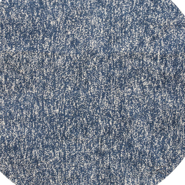 6' Indigo And Ivory Abstract Hand Woven Round Rug